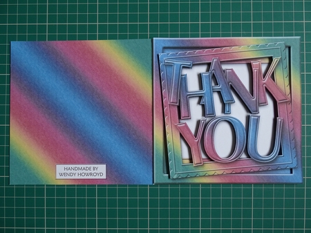 Rainbow Fabric Framed Thank You Card Kit by Wendy Howroyd