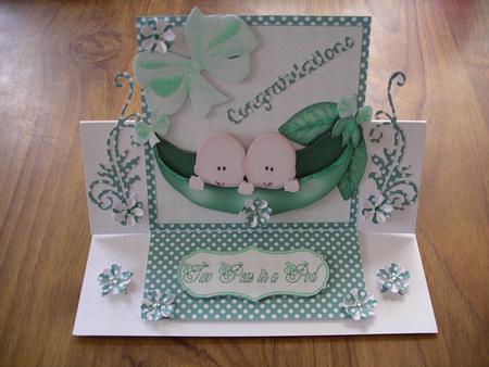 Two Peas in a Pod, New Baby Twins (light Skin) Decoupage by WENDY LEWIS