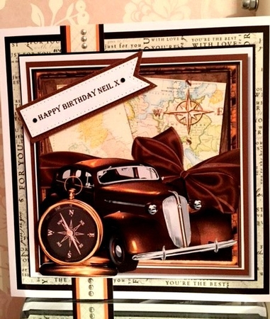 Vintage Car Card Front by Wendy Lowes