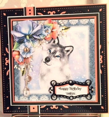 The Winter Wolf Card Front Kit 8x8 by Wendy Lowes
