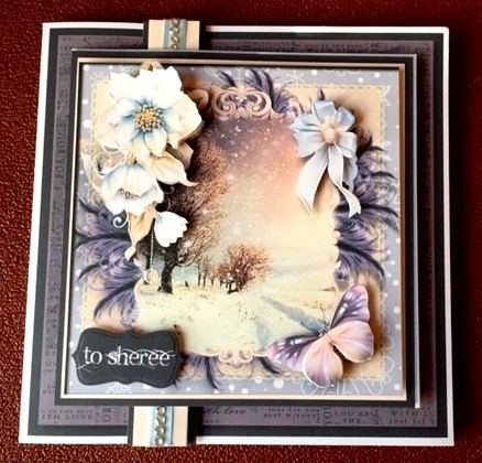 The Fields Of Snow Card Front Kit by Wendy Lowes