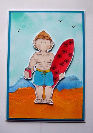 Surfer Hunk Doodles Digital Stamp by Wendy McGlinchey