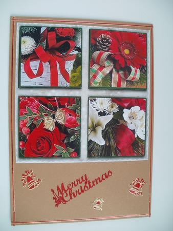 Christmas Flowers-6x6 Patchwork Card by Wendy Smith