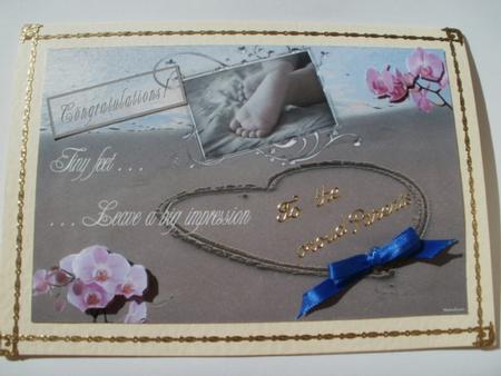 Tiny Feet Modern Baby Card by Wendy Smith