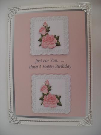 Pink Roses on Pearls & Lace by Wendy Smith