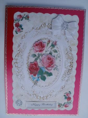 Beautiful Roses & Diamonds in Vintage Frame by Wendy Smith