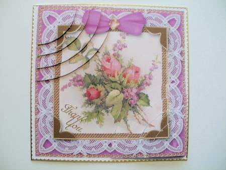Lace Purple Rose 6in Duo Corner Stacker by Wendy Smith