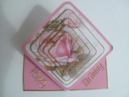 Serene Roses Pyramid Diamond Top Card by Wendy Smith