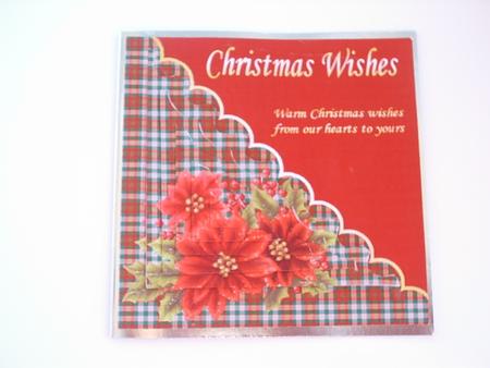 Poinsettia and Plaid Card Front and Triangle Pyramid by Wendy Smith