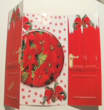 Pretty Red Poinsettias ,gatefold by Wendy Smith