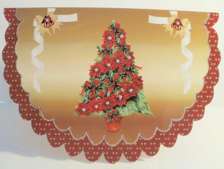 Poinsettia Tree Scalloped Card by Wendy Smith