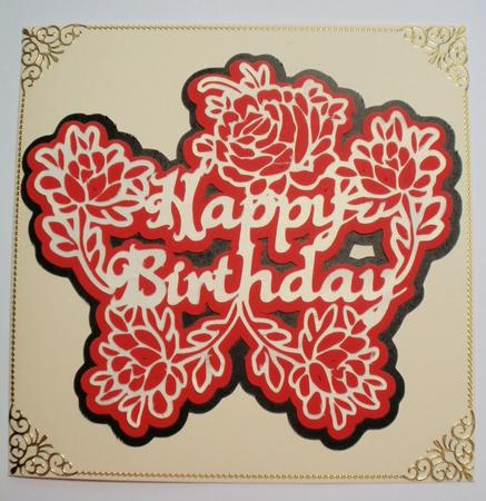 Happy Birthday Floral Layered Topper by Wendy Smith