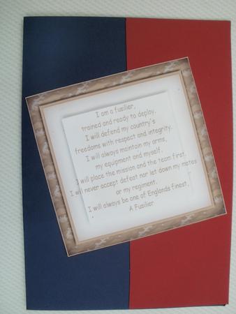 Royal Fusiliers Motto Pyramid Card by Wendy Smith