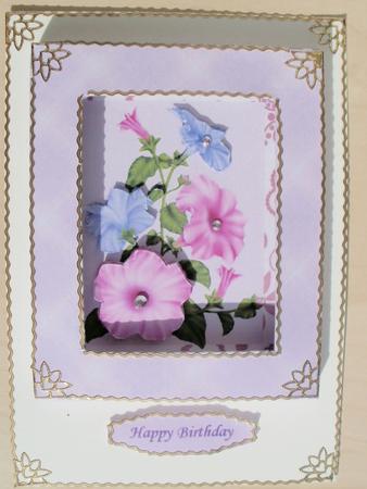Duo Coloured Pansies Picture Framed Card by Wendy Smith