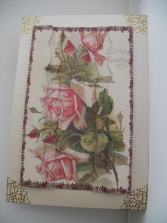 Vintage Birthday Rose Scallop by Wendy Smith