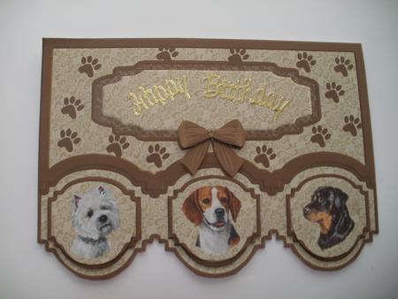 Dogs Scalloped Edge Card Front by Wendy Smith