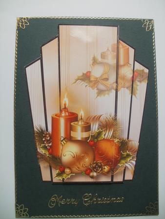 Art Deco Christmas Stacker Topper - Golden Candles by Wendy Smith
