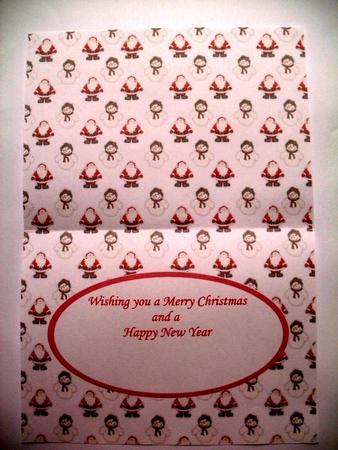A5 Santa & Snowman Tent Fold Insert in White by Wendy Smith