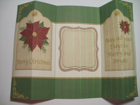 Double Fold Back Card with Tag and Red Poinsettia by Wendy Smith