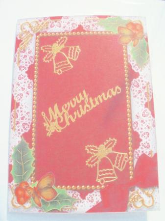 Candle Duo Holly Plain 7x5inch Folded Card by Wendy Smith