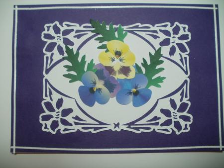 Pansies And Leaf 3D Flower Cameo Ready by Wendy Smith