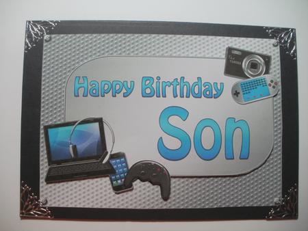 5x7 Birthday Son Gadgets N Gizmos 3D Decoupage by Wendy Smith