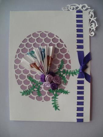Ribbon Threading Fan Card by Wendy Smith