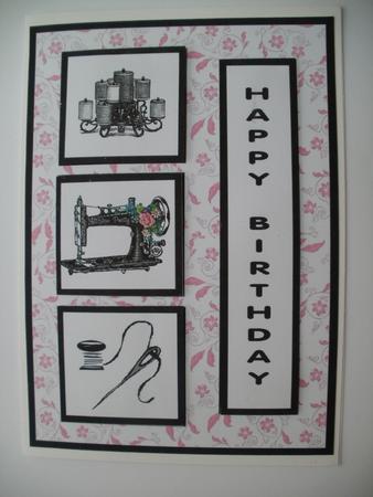 Vintage Sewing / Seamstress Decoupage Card by Wendy Smith