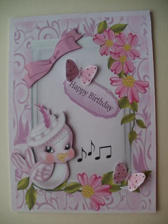 Gorgeous Little Bird on Flower Branch by Wendy Smith