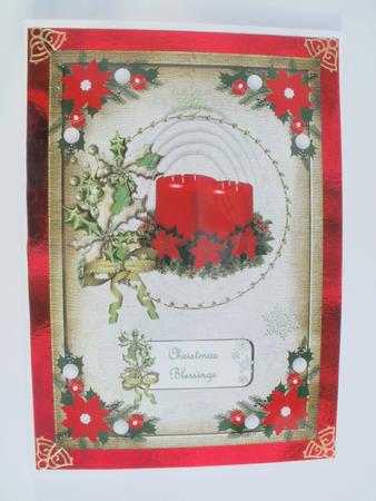 Pointsettia Christmas Candles Oval Pyramid by Wendy Smith
