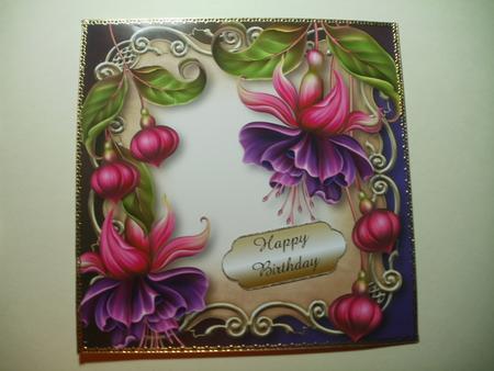Fabulous Fuschias Floral Plaque - Square by Wendy Smith