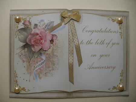 Anniversary Open Book Card with Insert by Wendy Smith