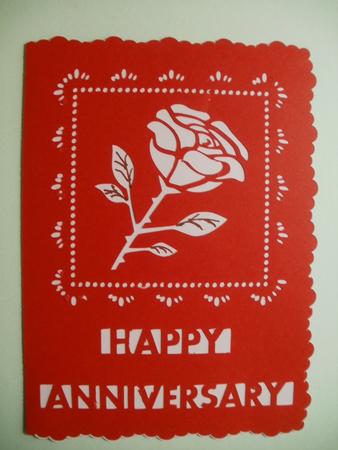Card Template Anniversary Rose Machine File by Wendy Smith