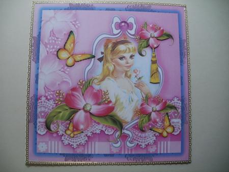 Pretty Pink Dogwood Flower Girl Card Front by Wendy Smith