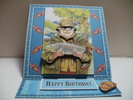 Fishing Fisherman Easel Card Sil Mac Cut Version Ks by Wendy Smith