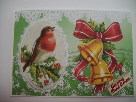 Red Robin Oval Pyramids, with Christmas Bells by Wendy Smith