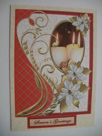 Red with Candles & Gold Poinsettias by Wendy Smith