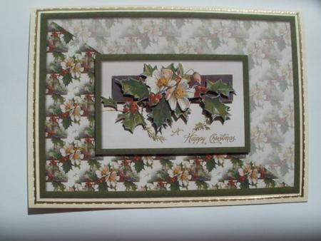 Christmas Flowers Card Front by Wendy Smith