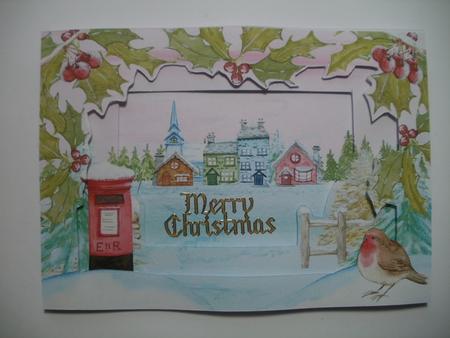 729 Christmas Village Tunnel Card by Wendy Smith