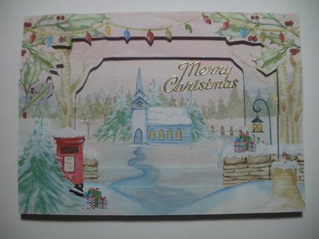 726 Christmas Church Tunnel Card by Wendy Smith
