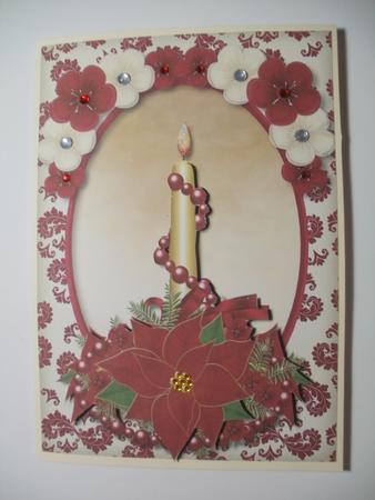 Cranberry & Gold Christmas Candle by Wendy Smith