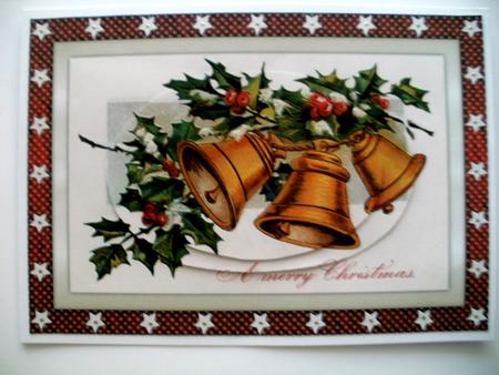 Vintage Christmas Gold Bells Oval Pyramid by Wendy Smith