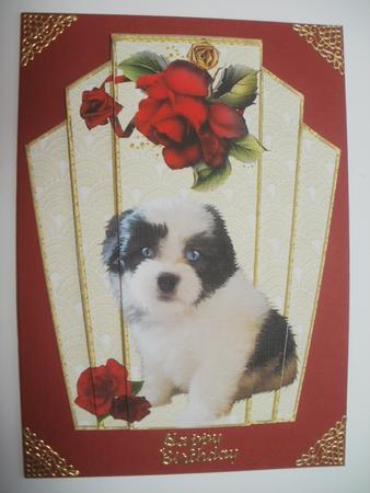 Art Deco Dog and Roses by Wendy Smith