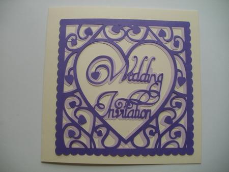 Heart Swirls Wedding Invitation Card Template now in multi digital cutting formats by Wendy Smith