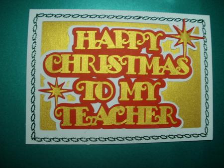 Happy Christmas Teacher Layered Card Template by Wendy Smith