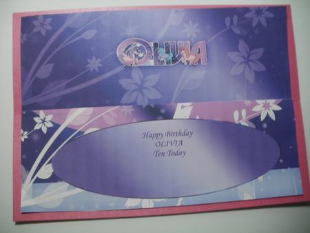Olivia Large Dl Birthday Card Insert by Wendy Smith
