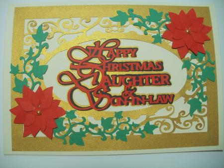 Happy Christmas Daughter and Son in Law Topper by Wendy Smith
