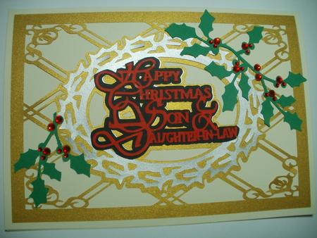 Happy Christmas Son and Daughter in Law Topper by Wendy Smith