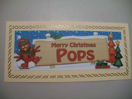Xmas Pops Robin Signpost Large Dl Easicut 3D Decoupage by Wendy Smith