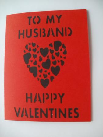To My Husband Happy Valentines Card by Wendy Smith